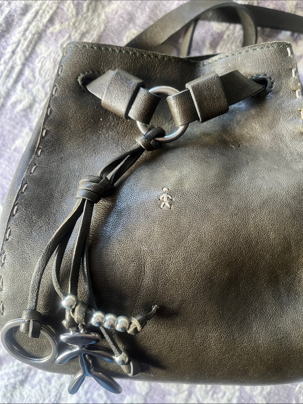 Henry beguelin small olive colored Vegetable-Tanned Leather Crossbody Bag - Picture 7 of 7